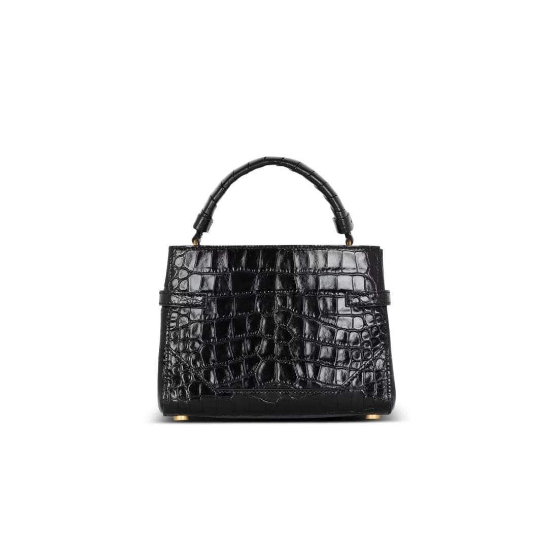 BALMAIN B-BUZZ 22 TOP-HANDLE BAG IN CROCODILE-PRINT LEATHER - Image 3