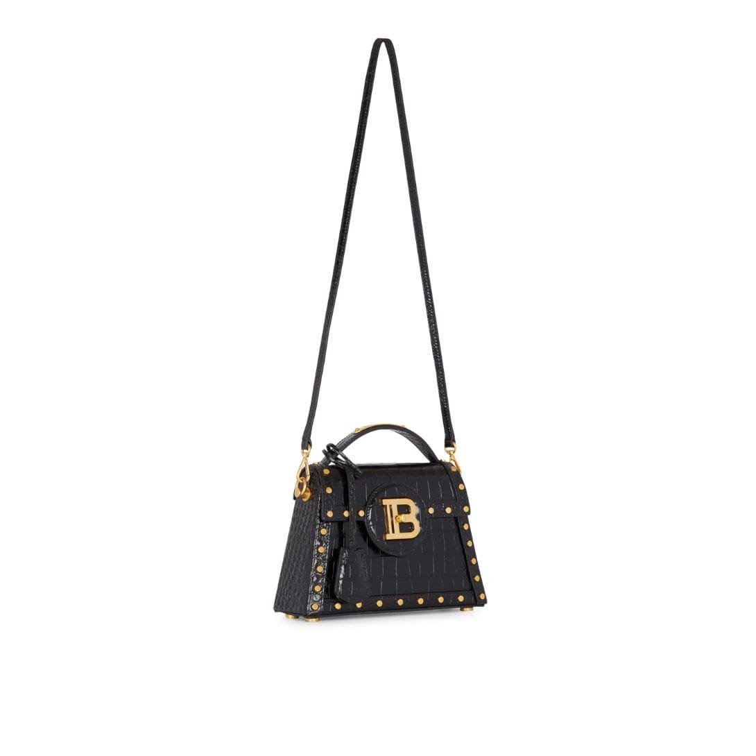 BALMAIN B-BUZZ DYNASTY BAG IN CROCODILE-PRINT LEATHER - Image 2