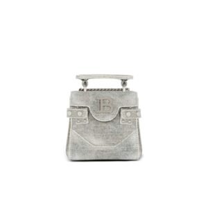 BALMAIN B-BUZZ FADED DENIM MINI BAG