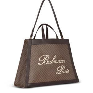 BALMAIN OLIVIER’s CABAS IN CANVAS AND LEATHER