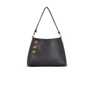 BALMAIN EMBLEME HANDBAG IN GRAINED LEATHER