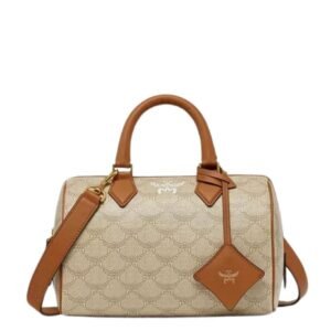 MCM SMALL ELLA BOSTON BAG IN LAURETOS BEIGE