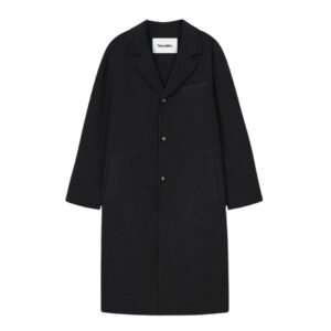 NANUSHKA MARTON DOUBLE WOOL AND SILK CAR COAT BLACK