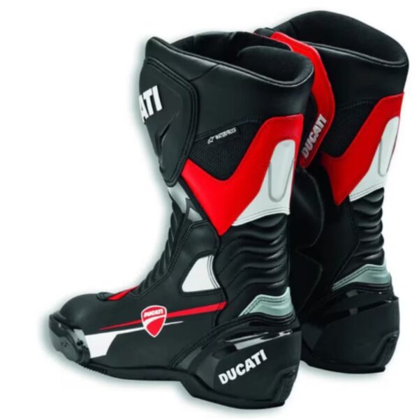 DUCATI MOTORCYCLE LEATHER BOOTS BLACK & RED - Image 2