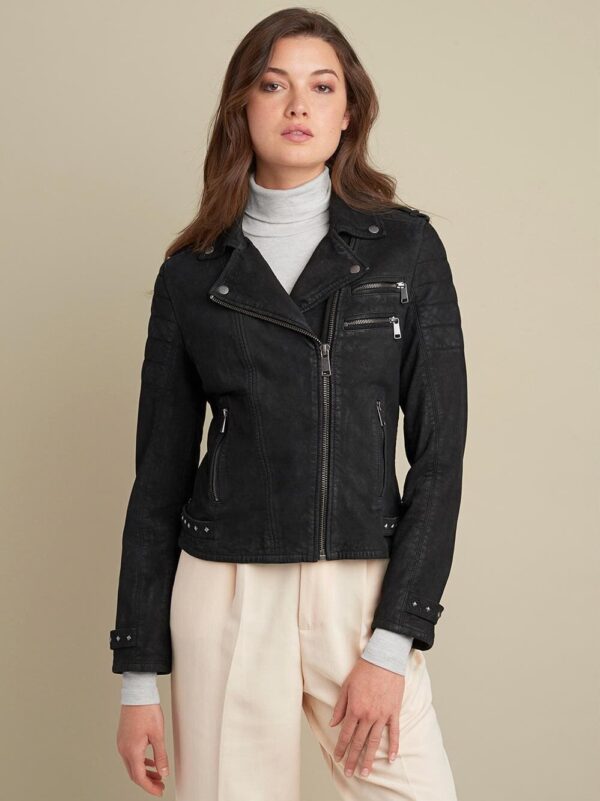 QUILTED LEATHER MOTO POPPY JUNO