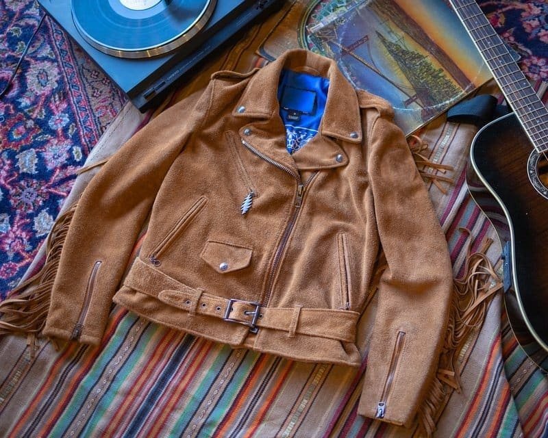 Schott NYC x Grateful Dead Women's Suede Fringed Motorcycle Jacket - Image 9