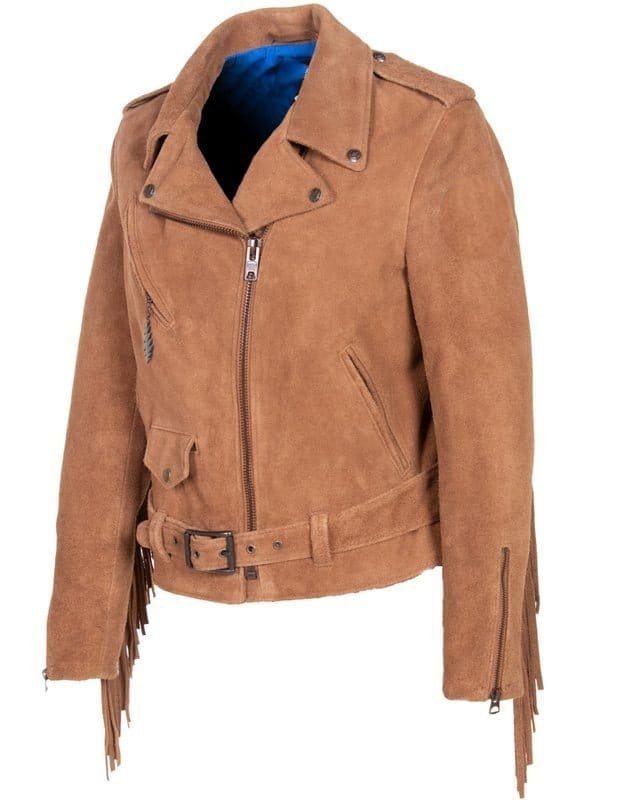 Schott NYC x Grateful Dead Women's Suede Fringed Motorcycle Jacket - Image 4