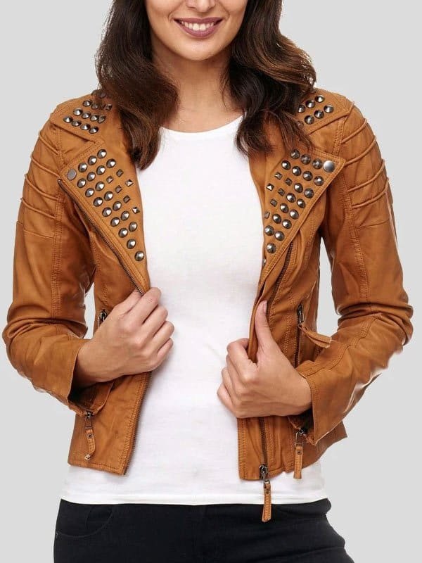 BROWN STUDDED JACKET