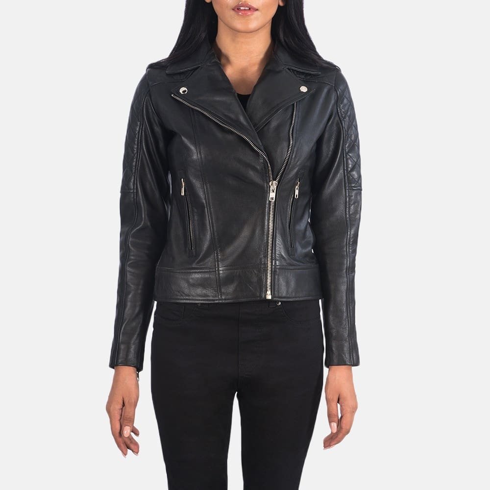Carolyn Quilted Vintage Biker Jacket - Image 13