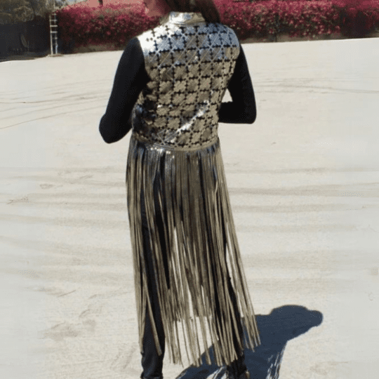 Gold Leather Coat Women - Image 3