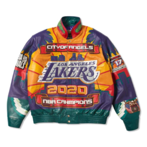 X Lakers 2020 Bomber Jacket Purple Los Angeles Lakers NBA Champions 2020 City Of Angeles Basket Ball Leather Jacket Gifts for Him