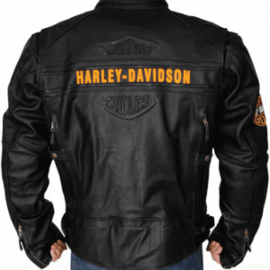 REAL LEATHER HARLEY DAVIDSON BLACK MOTORCYCLE BIKER GENUINE VENTED JACKET