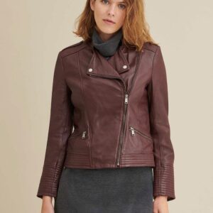 Monica Asymmetrical Leather Jacket