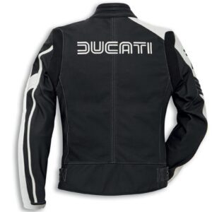 HISTORICAL DUCATI 77 LEATHER JACKET BLACK & WHITE