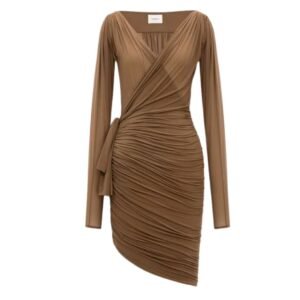 SAINT LAURENT WRAP DRESS IN STRETCH JERSEY