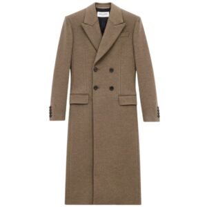 SAINT LAURENT LONG COAT IN CASHMERE AND WOOL FELT