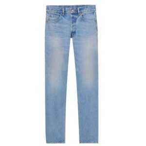 SAINT LAURENT MICK LONG JEANS IN NONZA BLUE DENIM