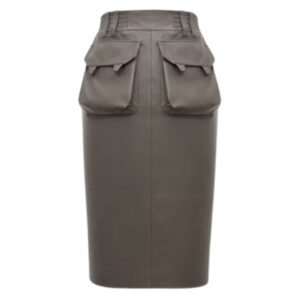 SAINT LAURENT PENCIL SKIRT IN SHINY LAMBSKIN