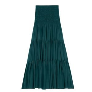 SAINT LAURENT RUFFLED SKIRT IN SILK CREPE MUSLIN