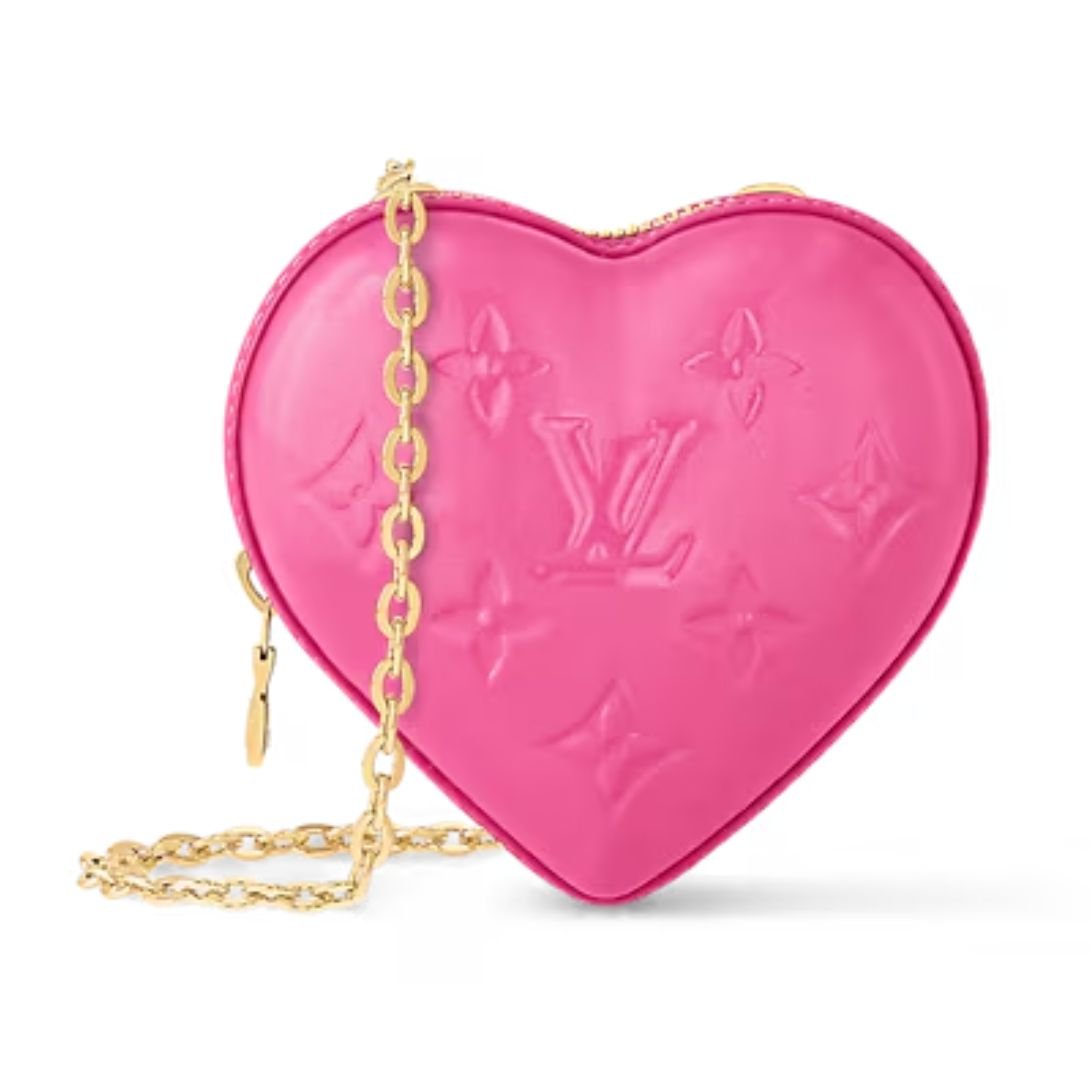 LOUIS VUITTON KEEP MY HEART MONOGRAM VERNIS NEON PINK