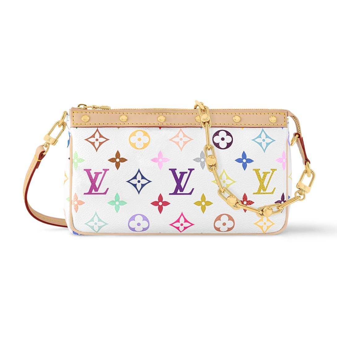 LOUIS VUITTON X TAKASHI MURAKAMI POCHETTE ACCESSOIRES WHITE MULTICOLORED