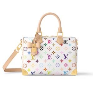 LOUIS VUITTON X TAKASHI MURAKAMI SPEEDY BANDOULIERE 25 WHITE MULTICOLORED