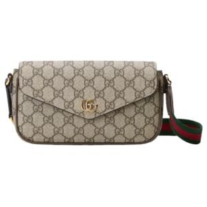 GUCCI OPHIDIA POCHETTE BEIGE AND EBONY