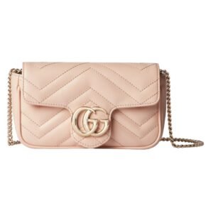 GUCCI GG MARMONT MINI BAG LIGHT PINK LEATHER