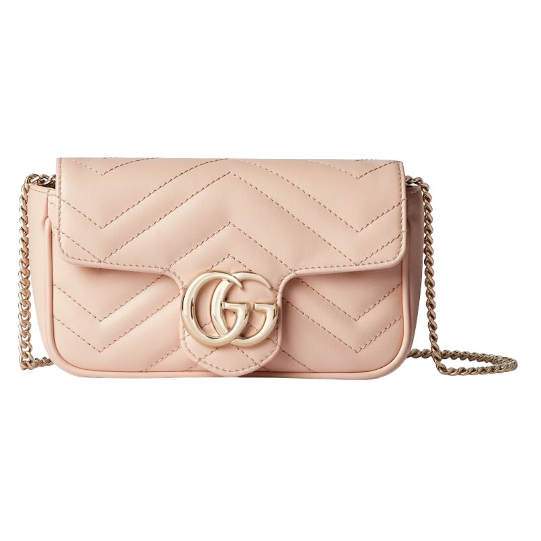 GUCCI GG MARMONT MINI BAG LIGHT PINK LEATHER