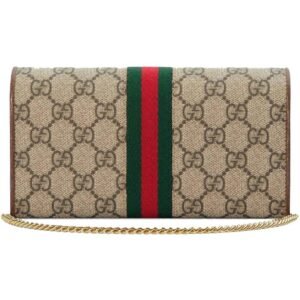 GUCCI OPHIDIA WALLET CHAIN STRAP IN BEIGE