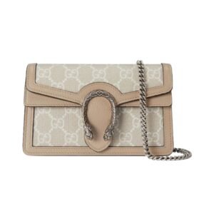 GUCCI SUPER MINI DIONYSUS SHOULDER BAG BEIGE AND WHITE