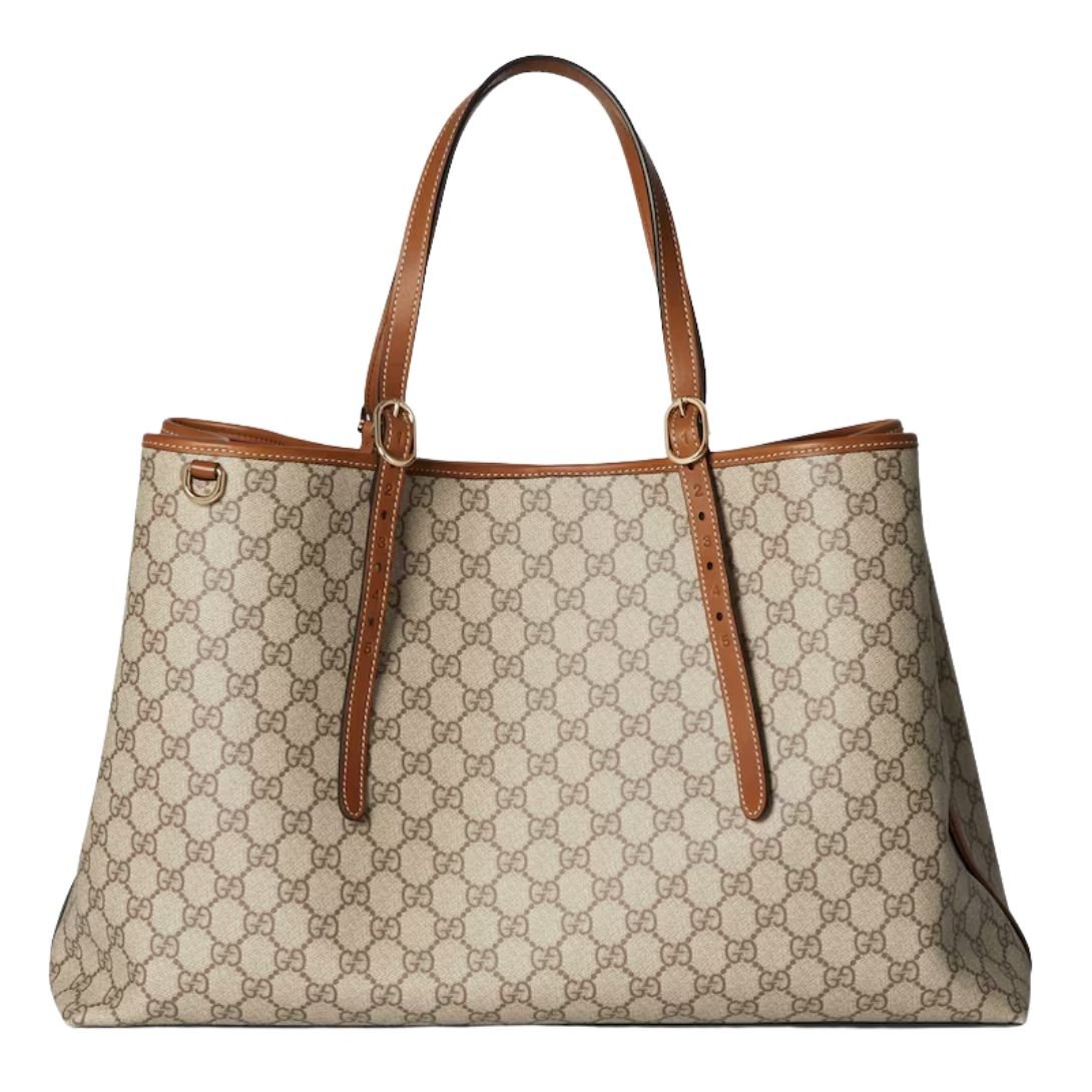 GUCCI GG EMBLEM LARGE TOTE BAG