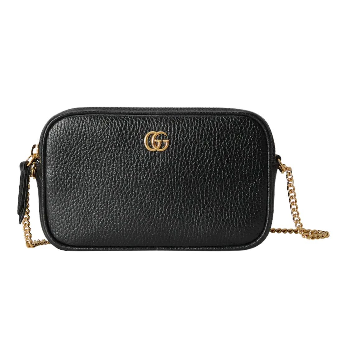 GUCCI GG MARMONT SUPER MINI SHOULDER BAG BLACK