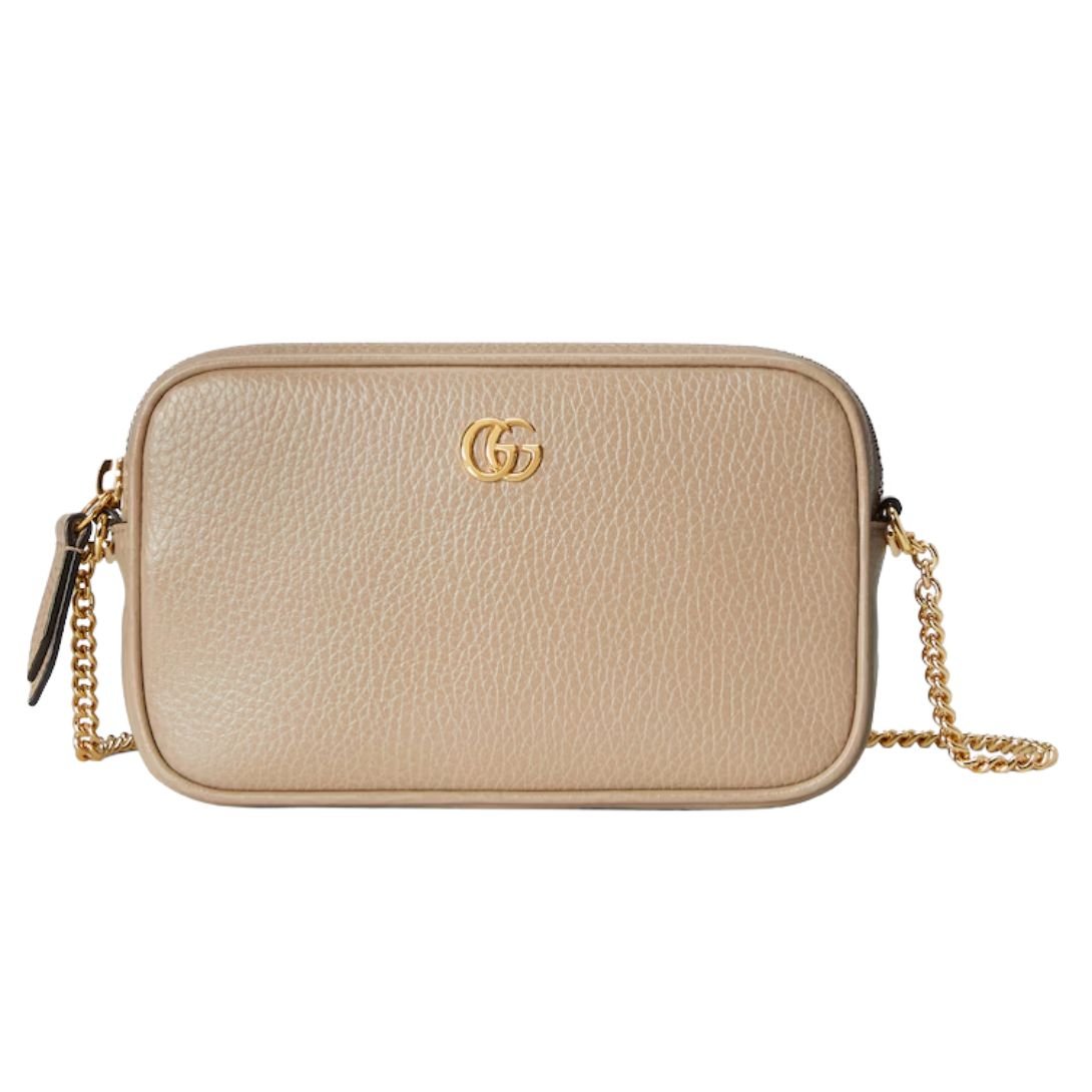 GUCCI GG MARMONT SUPER MINI SHOULDER BAG BEIGE