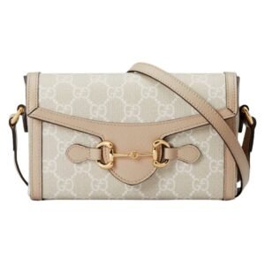 GUCCI HORSEBIT 1955 MINI BAG BEIGE AND WHITE