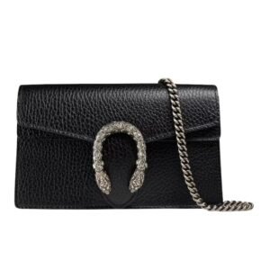 GUCCI DIONYSUS SUPER MINI BAG BLACK LEATHER