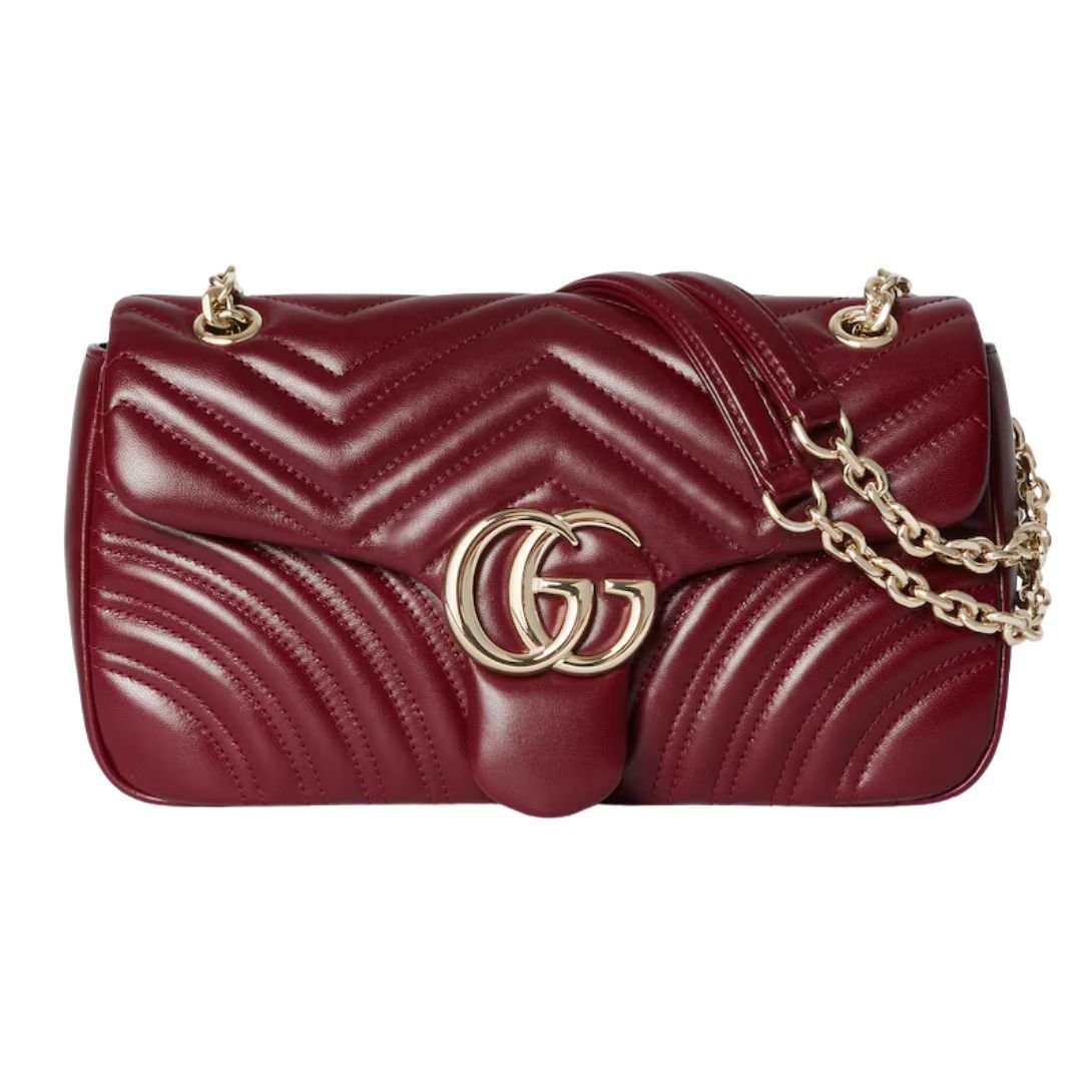 GUCCI GG MARMONT MEDIUM SHOULDER BAG ROSSO ANCORA RED