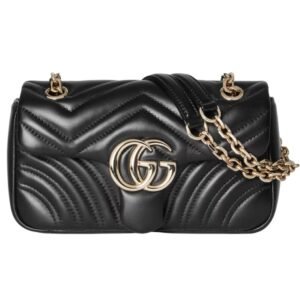GUCCI SMALL GG MARMONT SHOULDER BAG BLACK
