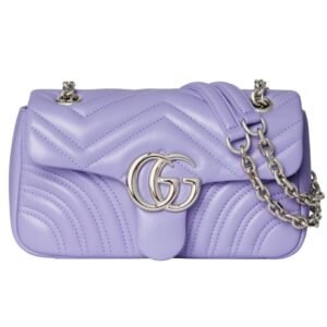 GUCCI SMALL GG MARMONT SHOULDER BAG LILAC LEATHER