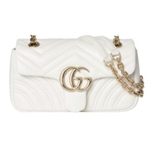 GUCCI SMALL GG MARMONT SHOULDER BAG WHITE