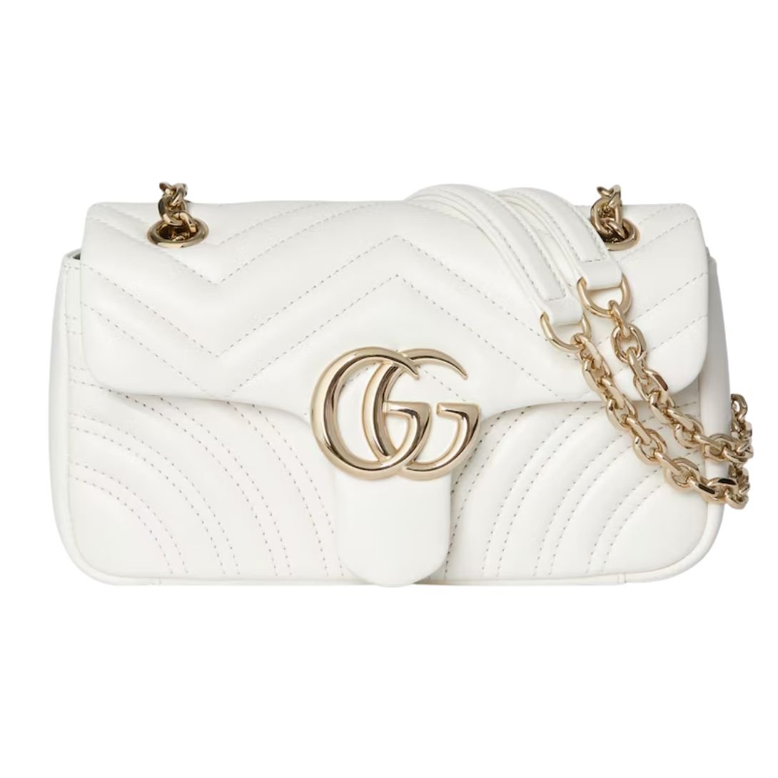 GUCCI SMALL GG MARMONT SHOULDER BAG WHITE