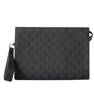 GUCCI GG POUCH WITH GREY TRIM