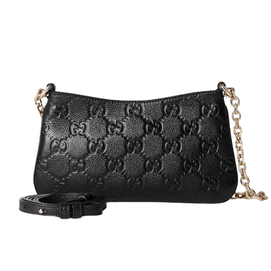GUCCI GG EMBLEM EMBOSSED SUPER MINI BAG