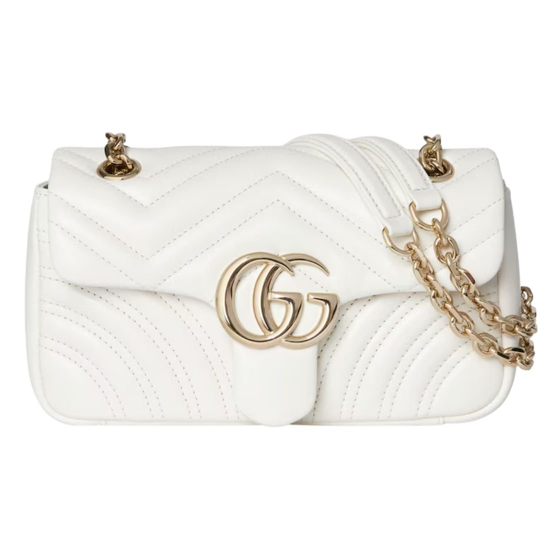 GUCCI GG MARMONT SMALL SHOULDER BAG WHITE