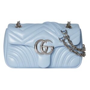 GUCCI GG MARMONT SMALL SHOULDER BAG LIGHT BLUE