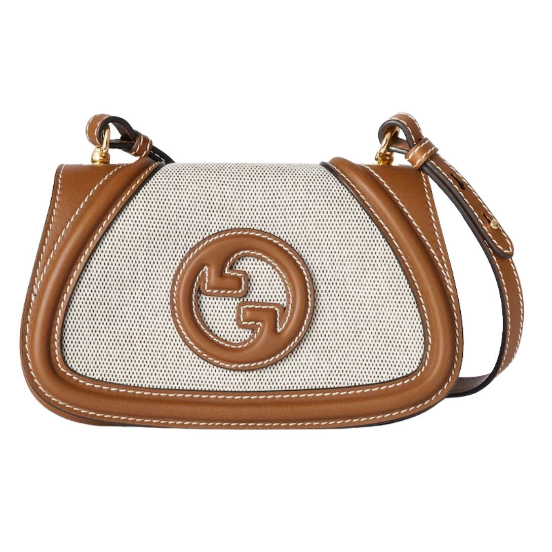 GUCCI SMALL BLONDIE BAG NATURAL CANVAS
