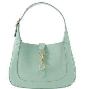GUCCI JACKIE SMALL PATENT-LEATHER SHOULDER BAG LIGHT GREEN