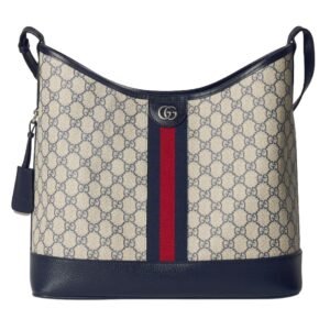 GUCCI OPHIDIA LARGE SHOULDER BAG BEIGE AND BLUE