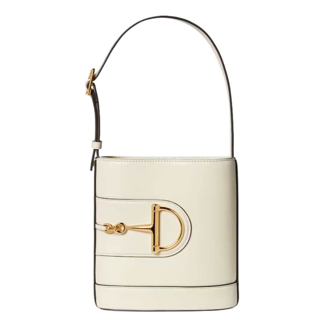 GUCCI 73 MINI BUCKET BAG WHITE LEATHER