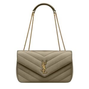SAINT LAURENT WOMEN’S MEDIUM LOULOU LEATHER SHOULDER BAG IN DARK STRONG MOSS
